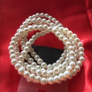5 Strand Bracelet Faux Pearls
